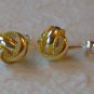 Two-Tone Sterling Silver 10mm Love Knot Stud Earrings