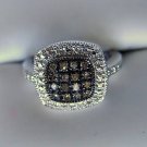 .20 CT Brown Diamond Ring - Pave Detail Design SZ 9