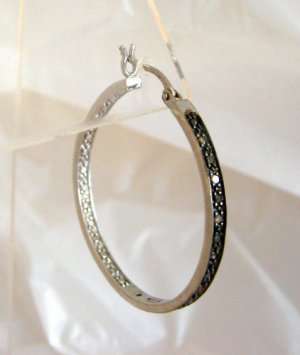 Genuine Brown Diamond Hoop Earrings