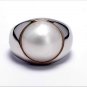13mm White Mabe Pearl Sterling Silver .925 Ring SZ 8