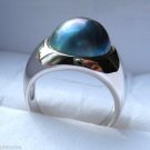 13mm Blue Mabe Pearl Sterling Silver .925 Ring SZ 7