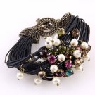 Multi-Strand Toggle Bracelet Pearl & Austrian Crystals