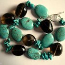 Genuine Turquoise and Smoky Quartz Necklace Genuine Turquoise and Smoky Quartz Necklace