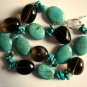 Genuine Turquoise and Smoky Quartz Necklace