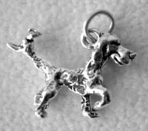 Sterling Silver .925 Bird Dog Pendant Charm 3-D