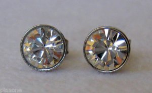 White Swarovski Crystal Stainless Steel Earrings
