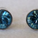 Blue Swarovski Crystal Stainless Steel Earrings