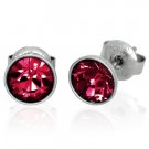 Ruby Red Swarovski Crystal Stainless Steel Earrings