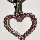 Pink Austrian Crystal Heart Pendant and Necklace