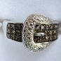 .25 CT Brown Color Diamond Ring - Pave Buckle Design Sz 7