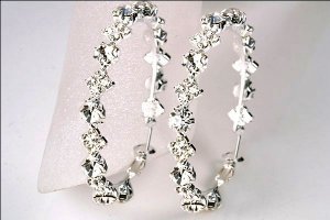 Rhinestone Hoop Earrings