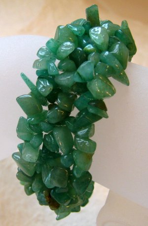 Green Aventurine Quartz Stretch Nugget Bracelet