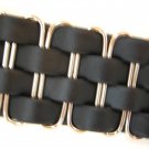 Black or Brown Braided Leather Metal Snap Bracelet Black or Brown Braided Leather Metal Snap Bracelet