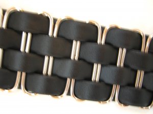 Black or Brown Braided Leather Metal Snap Bracelet