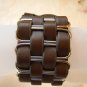 Black or Brown Braided Leather Metal Snap Bracelet