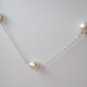 8-9mm White Rice Pearl Sterling Silver Necklace 18"
