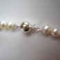 Graduated White Pearl Necklace Earrings Bracelet Set