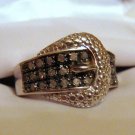 .25 CT Brown Diamond Ring - Buckle Design Size 9