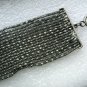 Antiqued Silver Tone Metal Chain Toggle Bracelet 7"