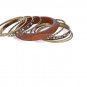 Antiqued Brass and Wood Bangle 9 Piece Bracelet Set