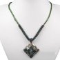 Paua Abalone Shell Pendant and Seed Bead Necklace