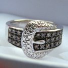 .25 CT Champagne Diamond Buckle Ring Size 5 .25 CT Champagne Diamond Buckle Ring Size 5
