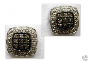 .20 CT Chocolate Champagne Brown Color Diamond Earring Studs - Cushion Shape