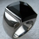Black Onyx Stainless Steel Ring 7+ Carats