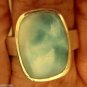 Blue Green Larimar Gemstone Sterling Silver Ring Sz 7&8