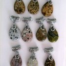 Ocean Jasper Gemstone Teardrop Pendants