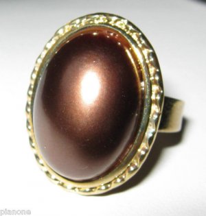 Amrita Singh Montauk Brown Pearl Ring Adjustable Size