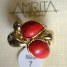 Amrita Singh 18KGP Dark Coral Deauville Ring 7