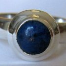 Deep Blue Lapis .925 Silver Ring Round Shape