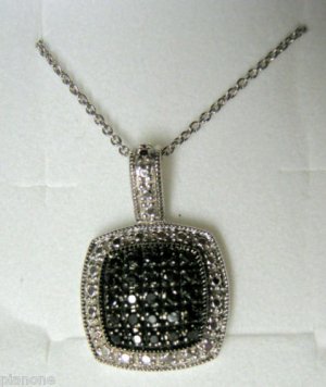 .25 CT Black Diamond Sterling Silver Pendant