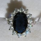 Sapphire Blue & White CZ Royal Engagement Ring Sz 6-9 Sapphire Blue & White CZ Royal Engagement Ring Sz 6-9