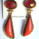 Coral & Deep Pink Color Acrylic Dangle Earrings 2" Long Coral & Deep Pink Color Acrylic Dangle Earrings 2" Long