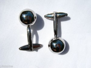 14mm Ball Stainless Steel Plated Copper Cufflinks