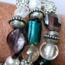 Angela D'Marco Venetian Glass & Crystal Metal Bracelet