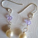 6.5-7mm White Akoya Pearl & Crystal Dangle Earrings 6.5-7mm White Akoya Pearl & Crystal Dangle Earrings