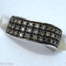 .50 CT Champagne Brown Color Diamond Wave Ring Sterling Silver
