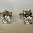 .35ct 14k Solid White Gold Diamond Earring Studs, 1/3 ct. with Butterfly Backs
