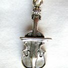 Sterling Silver 925 String Cello Charm or Pendant .94" x .28" 3-D Sterling Silver 925 String Cello Charm or Pendant .94" x .28" 3-D