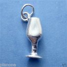 Sterling Silver 925 Wine Glass Charm .66" x .23" Sterling Silver 925 Wine Glass Charm .66" x .23"