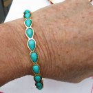 Amrita Singh 18KGP 'Jacosta'  Teardrop Bangle Bracelet Turquoise Color Sz6