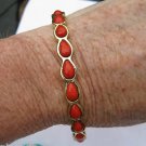 Amrita Singh 18KGP 'Jacosta'  Teardrop Bangle Bracelet Coral Haze Color Sz6