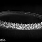 2-Row White Crystal Rhinestone Stretch Ankle Tennis Bracelet 9"-14" Sexy and Sparkly