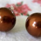 10mm South Sea Shell Chocolate Pearl Earrings