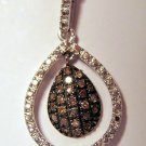 .25 CT Champagne Brown Diamond Pendant -  Tear Drop Cut Out