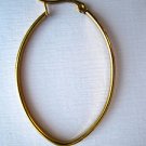 14k Gold Plated Stainless Steel Oval Hoop Earrings 1.75" Long 1.25" Wide