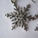 Silvertone Snowflake Rhinestone Dangle Earrings with French Hooks Silvertone Snowflake Rhinestone Dangle Earrings with French Hooks